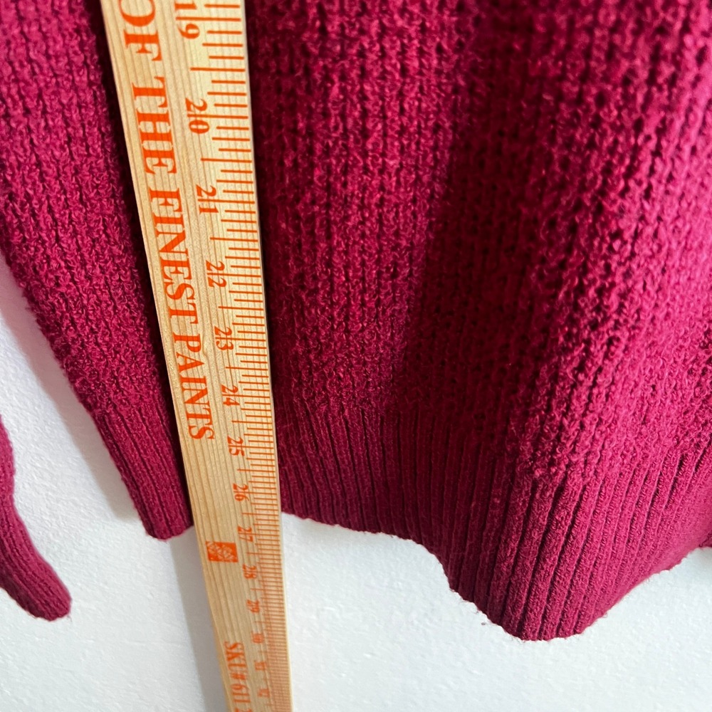 Aerie CozyUp Waffle Button Sweater Oversized Cozy Burgundy Size‎ XXS - Picture 8 of 9